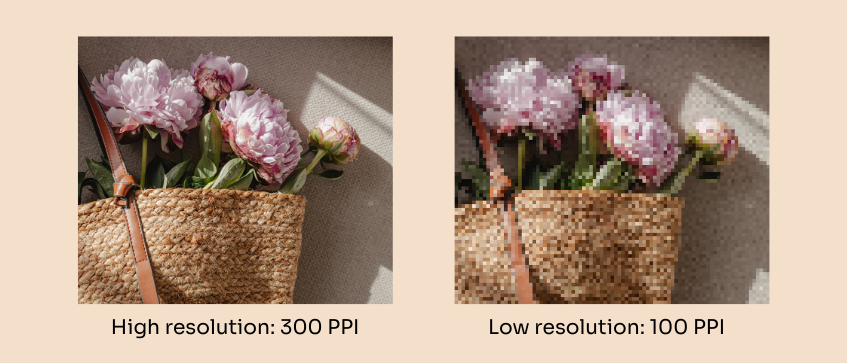 high resolution image and low resolution image comparison