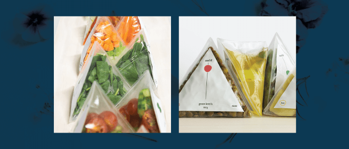 Onigiri packaging for vegetables